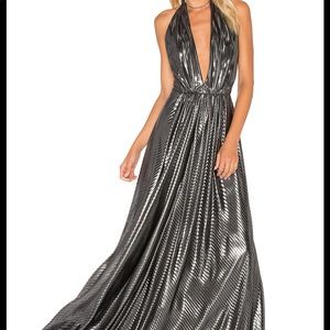 Jill Stuart Metallic Silver Gown